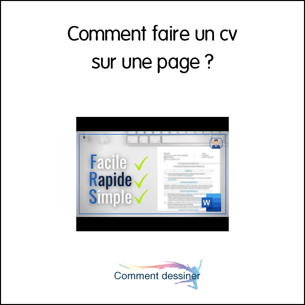 Comment faire un cv sur une page